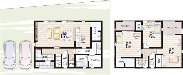 ●桜井市三輪　第10期　新築一戸建ての間取り|2号地