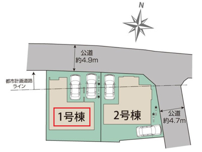 【区画図】 | ブルーミングガーデン宇都宮市清住3丁目　1号棟 | 【全2棟】各号棟の詳細については、お気軽にお問い合わせください♪