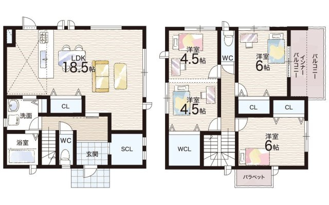 高槻市大和　新築一戸建ての間取り