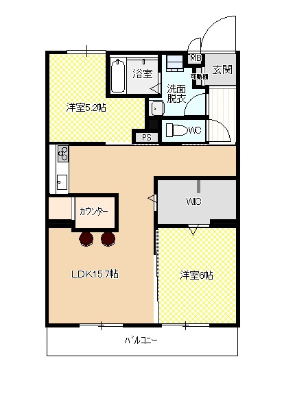 コーポやすり苑の間取り