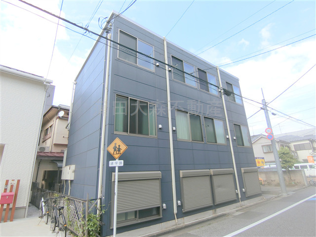BoaSorte大森中の外観|2018年1月築　重量鉄鋼造地上3階建てWi-Fiインターネット無料　オートロック宅配BOX付
東京都大田区大森中1丁目　京浜急行本線大森町駅徒歩5分