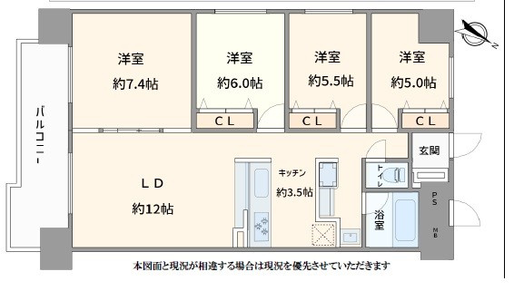 朝日プラザ東札幌Ⅲの間取り
