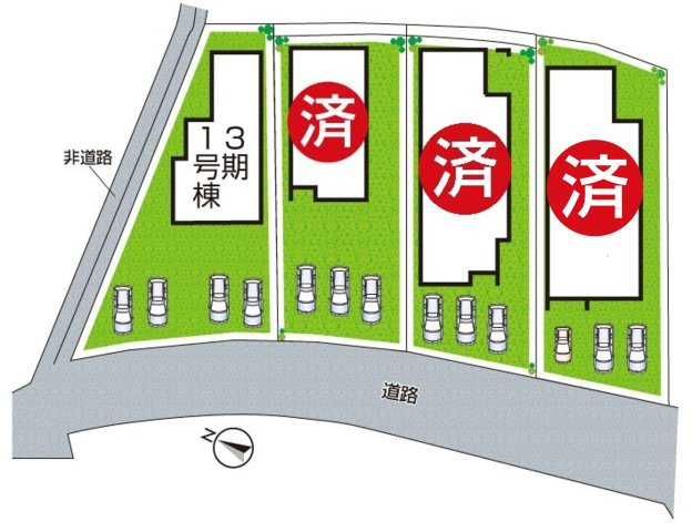 ●31(土)1(日)3(祝)現地案内可能！　生駒郡斑鳩町龍田　ラスト1邸の区画図|全4区画