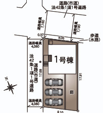 福岡市南区弥永第１４　1号棟の区画図