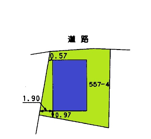 前橋市北代田町既存住宅の区画図
