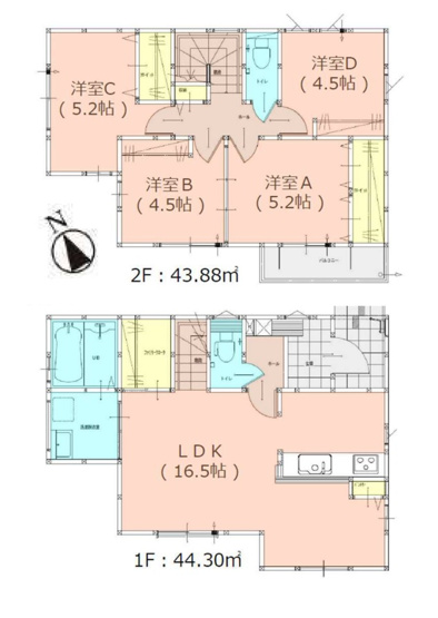 【間取り】 | 福岡市西区野方2丁目4期　2号棟（全3棟）【仲介手数料無料・0円】 | 平日、土日祝日もお好きな日時にご見学可能です。お気軽にお問合せ下さい。