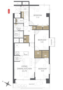 【間取り】コープ野村米ヶ袋 