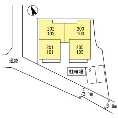 リベーラ辻Ⅱの区画図