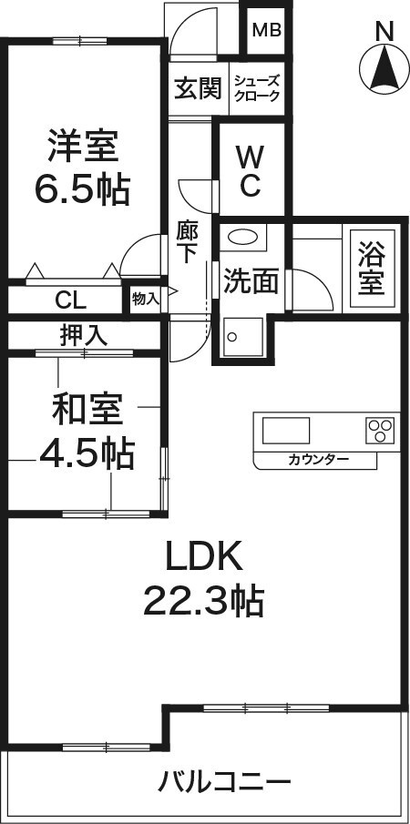 ワコーレヒルズ須磨潮見台の間取り
