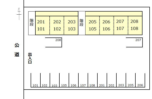 コーポヤマサの区画図