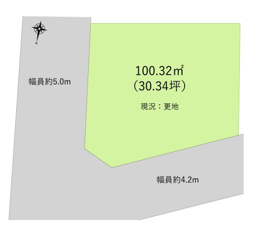 ふじみ野市苗間の売地の土地図|参考プランあります♪