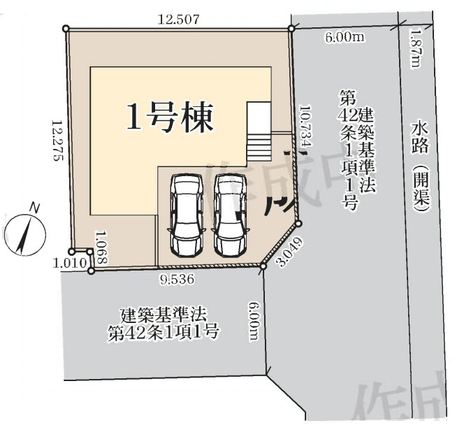 西区二ツ宮　新築一戸建て　リーブルガーデン　01の区画図|1号棟