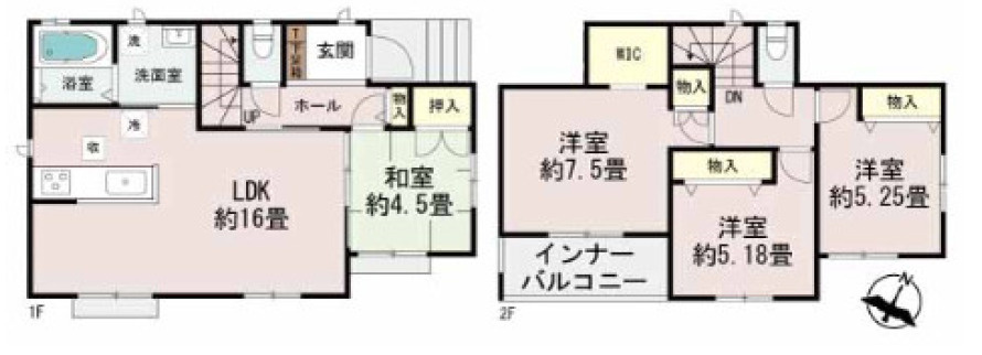 ハートフルタウン与那原町与那原　全4棟の区画図|B号棟