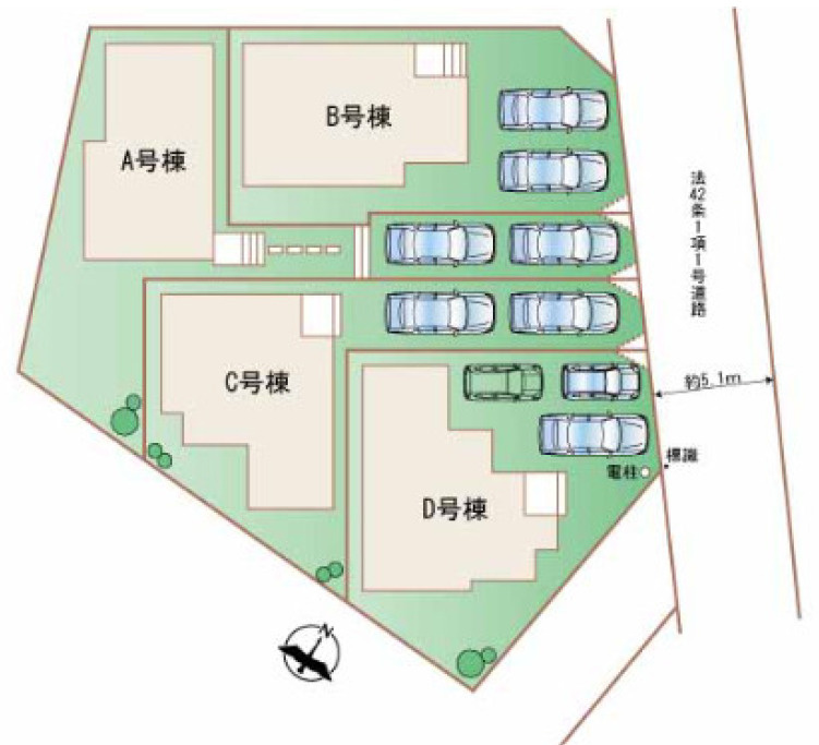 ハートフルタウン与那原町与那原　全4棟の区画図|B号棟