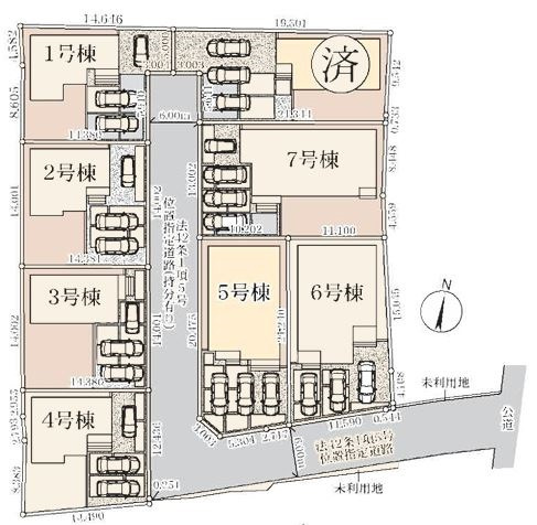 リーブルガーデン．S　上里町七本木第６　の区画図|現地区画図