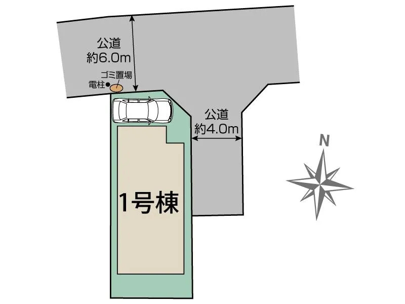 練馬区西大泉4丁目　人気の角地　太陽光×長期優良住宅の区画図