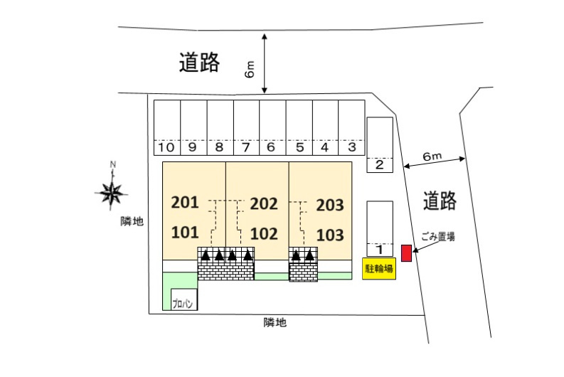 グレイス ヒルの駐車場|駐車場　区画図