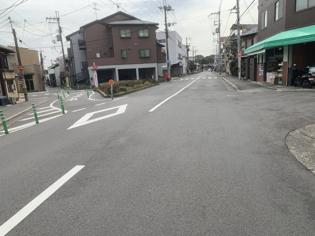 京都市北区紫竹西南町　建築条件無し売土地の前面道路含む現地写真