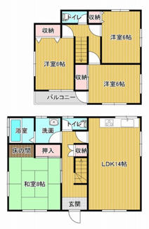 【間取り】 | 笠間市南友部4LDK中古住宅