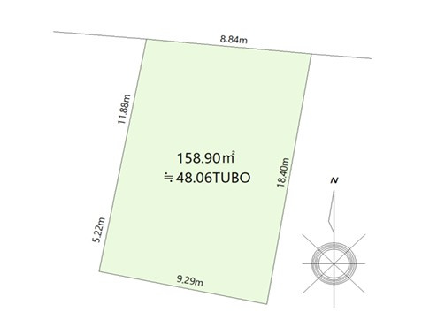 明石市桜町　土地の土地図|●年中無休：当日予約可●敷地約48.06坪ございます！間口は約8.8mございます！陽当り・通風良好！