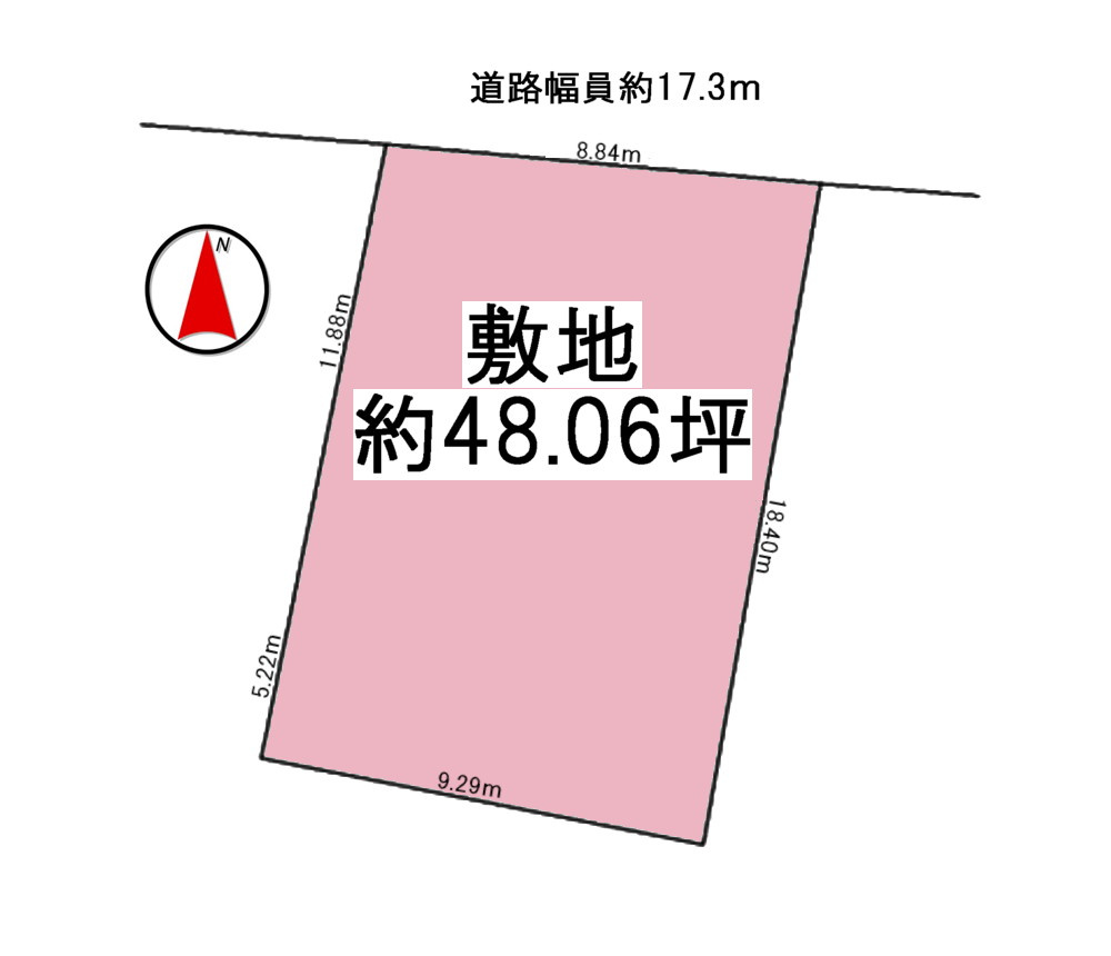 明石市桜町　土地の土地図|●年中無休：当日予約可●敷地約48.06坪ございます！間口は約8.8mございます！陽当り・通風良好！