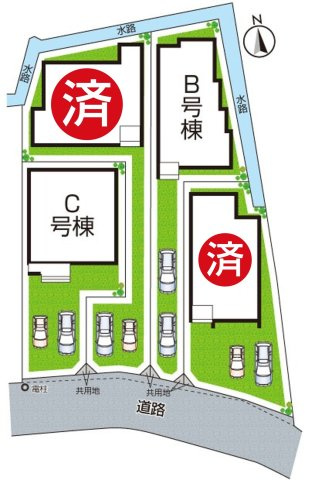 八尾市神宮寺　新築一戸建ての区画図|全4棟