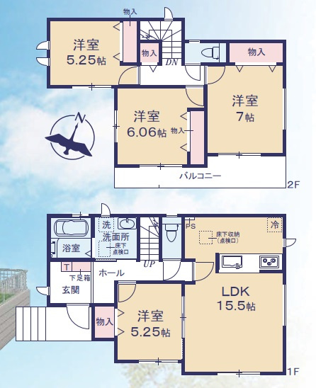 ひたちなか市津田853番の間取り|間取り図を見てワクワクしながら家具の配置や生活スタイルを考えましょう♪