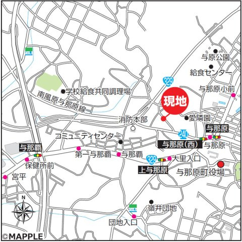 ハートフルタウン与那原町与那原　全4棟の地図|map