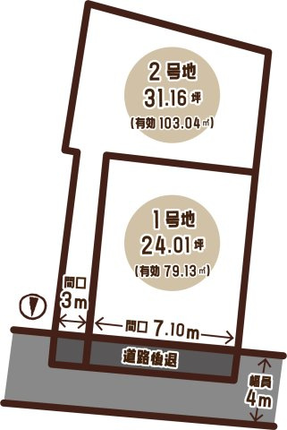 太秦井戸ケ尻町5期２号地の区画図