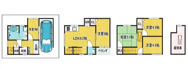 【間取り】 | 城東区東中浜2丁目中古戸建