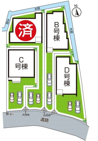 八尾市神宮寺　新築一戸建ての区画図|全4棟