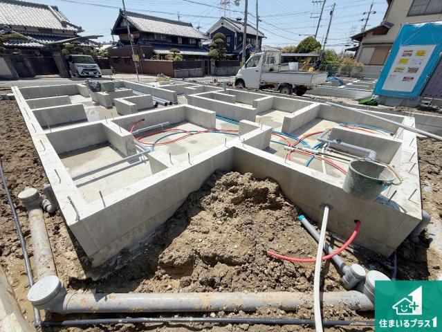 八尾市神宮寺　新築一戸建ての外観|現在の進捗状況です！順調に作業進行中、完成が待ち遠しいです！詳細の間取り等、お気軽にお問い合わせください！