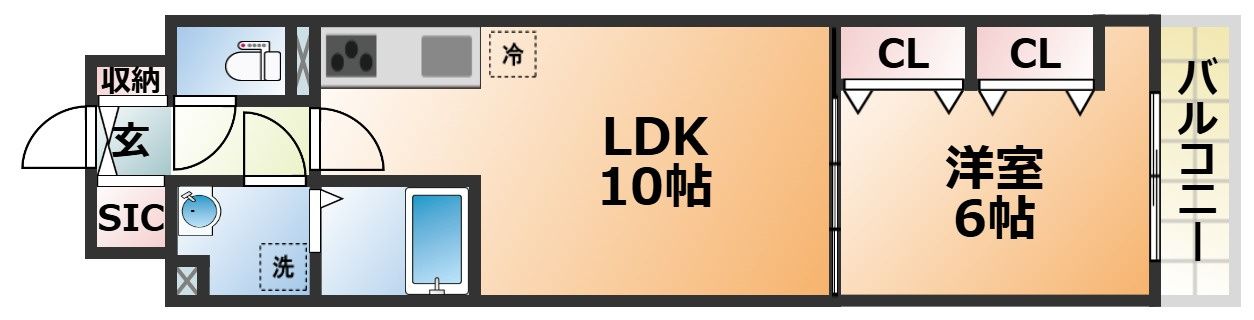 メルディアキューブ新長田の間取り