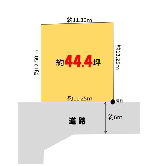 明石市大久保町八木　土地の土地図|前面道路6ｍで広々しております！間口も11.25ｍございます！