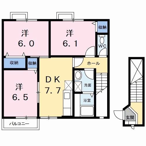 ハッピースクエアー　Ⅱの間取り