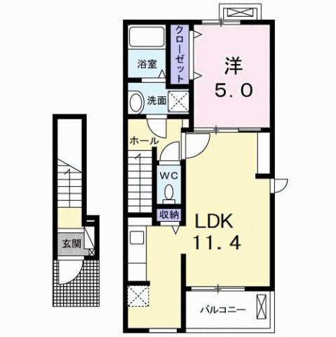 グランディール沖洲　Ａの間取り