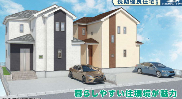 双葉台1丁目30番の外観パース|建築中写真です。3月下旬完成予定！！同施工物件のご見学、ご案内可能です～！！