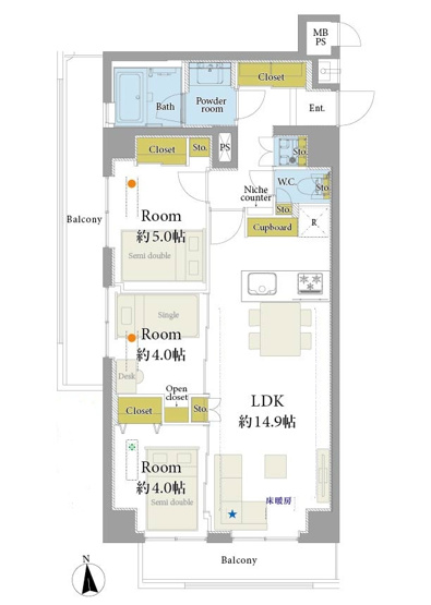 【間取り】 | ハイホーム目黒