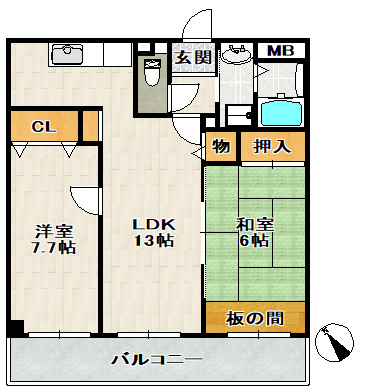 ボヌール宝塚の間取り