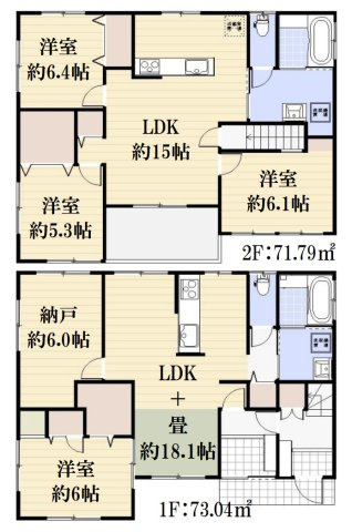 横浜市戸塚区上矢部町　中古戸建【仲介手数料無料】カースペース2台の間取り