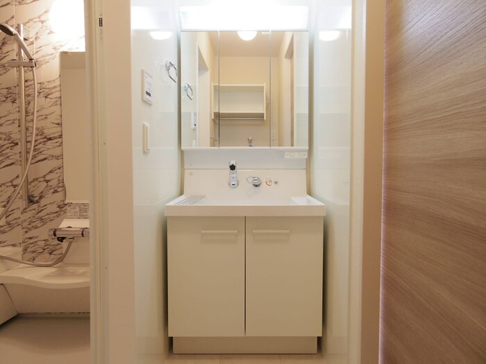 ゼピュロス学園の森 Mの独立洗面台|三面鏡付洗面化粧台