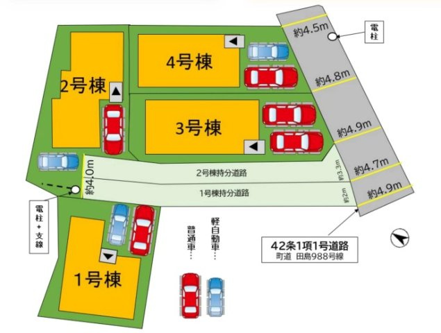 【区画図】 | 福岡市城南区田島3丁目2期　2号棟（全4棟）【仲介手数料無料・0円】 | 区画図です。2号棟