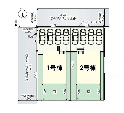古賀市中央3丁目第8-2棟（2号棟）の区画図|配置図（2号棟）