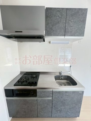 THE NOBLES 久留米中央のキッチン|コンパクトなキッチンで掃除もラクラク