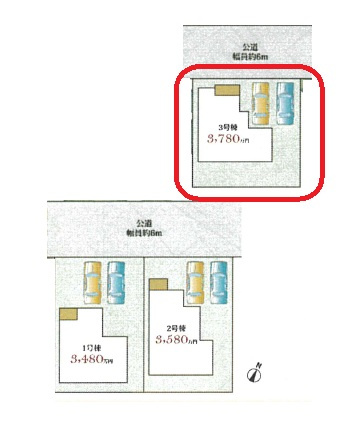 加古川市平岡町高畑 第3　　新築戸建の区画図