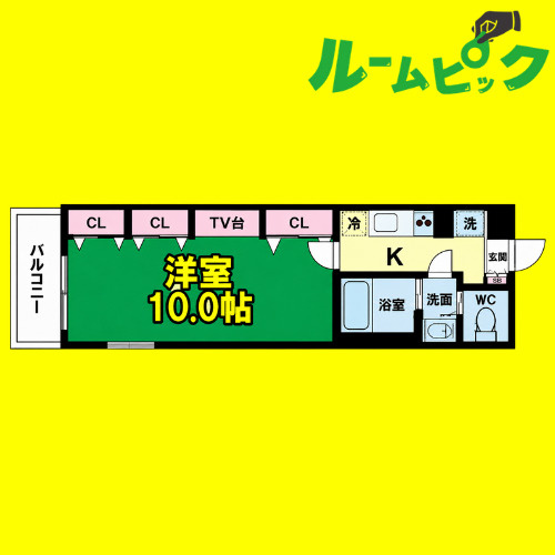 リブリ・花車　名古屋市賃貸　仲介手数料無料の間取り