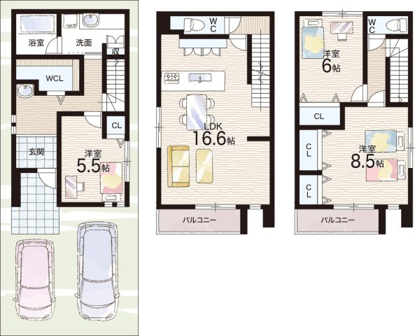 枚方市出口　新築一戸建ての間取り
