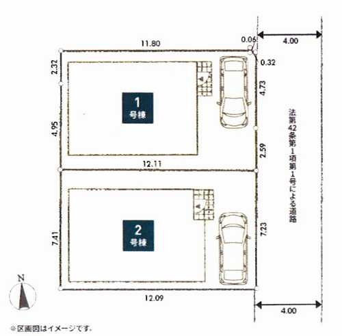座間市入谷西第4　新築戸建全2棟　1号棟の区画図