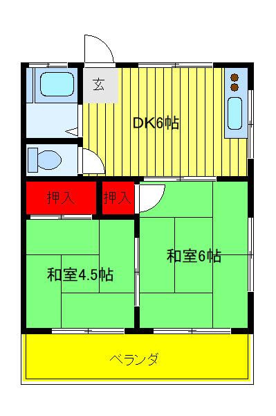 第二鈴太コーポの間取り