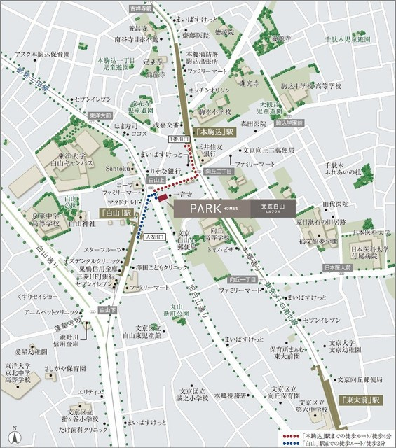 パークホームズ文京白山ヒルテラスの地図